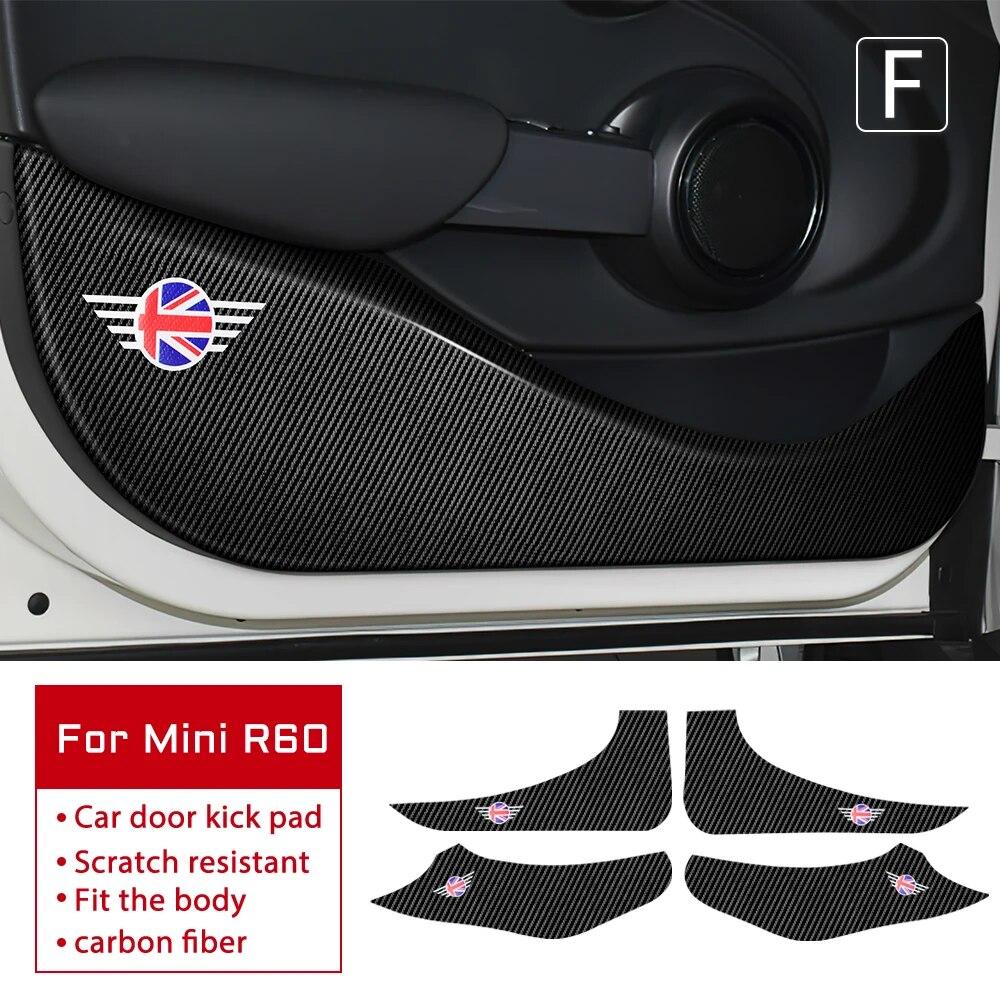 Leather Carbon Fiber Texture Protection Sticker Car Door Anti Kick Pad For BMW Mini Cooper S F54 F55 F56 F60 R56 R60 Countryman
