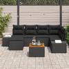 VidaXL Canapé de jardin 7 pièces avec coussins Noir Rotin Polyester 3347982