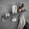 Gun Gray Bathroom Shelf With Hook Wall Mounted Shower Organizer Holder Black Aluminum Storage Rack Bathroom Shelving