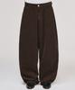 SIGNATURE Wide Curved Dart Corduroy Pants [Brown]