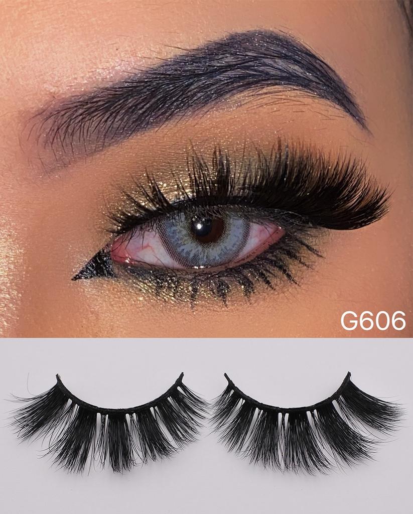 RED SIREN Nerz-Wimpern 1 Paar / Packung Handgefertigt Wiederverwendbar Flauschig Natürliche Wimpern 10mm-20mm 3D Nerz-Wimpern Make-up Nerz-Augenwimpern