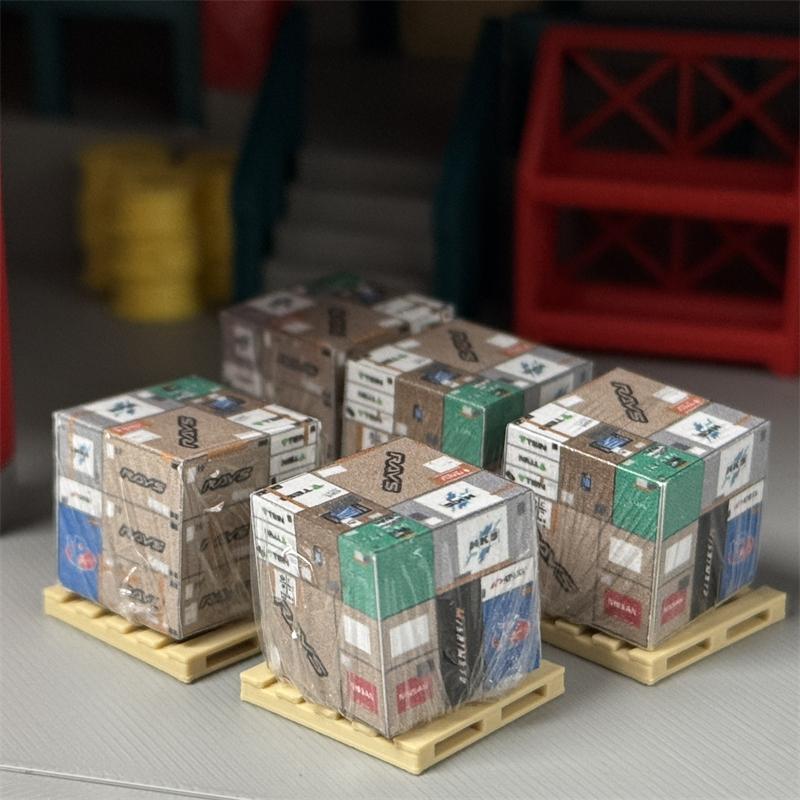 5 buc Cutii Model Mașină la Scară 1/64 pe Palet pentru Dioramă Garaj Kit Model Miniatură din Plastic Creativ DIY Colecție Hobby