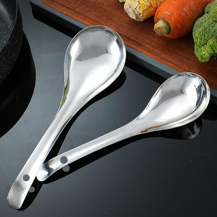 Large Stainless Steel Soup Ladle & Serving Spoon for Rice, Porridge, and Kitchen Use