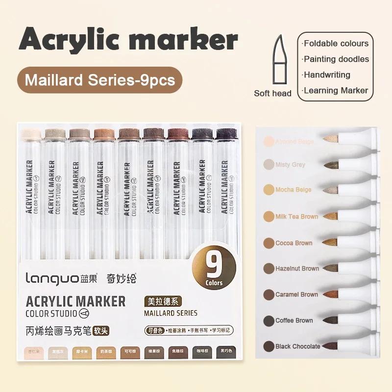 Acrylic Paint Marker Set Languo 144 Colors Art Markers Painting Drawing Pen Graffiti for Stone Disc Card Shoe Glass Art Supplies