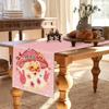 Simple Christmas Linen Table Runners, Pink Table Runner, Dining Table Decoration, Household Party, Holiday Decoration