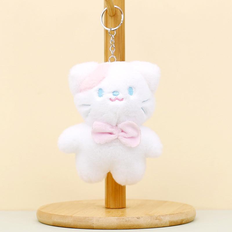 

Adorable Plush Cat Keychain Toy Soft And Cuddly Cartoon Cat With Bow 12 Cm Pink Bow Cat