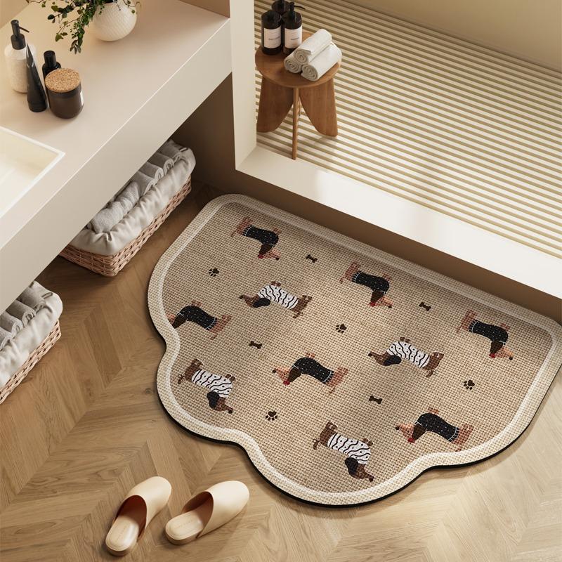 Bathroom Carpet Toilet Foot Mats Absorbent Bathroom Mat Diatom Mud Floor Mat Non-Slip Bath Rug Toilet Doormat Quick Drying Rugs
