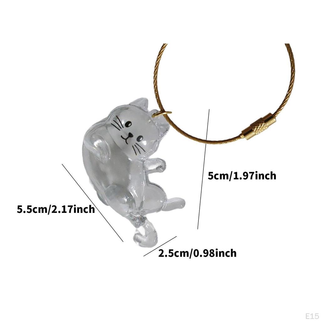 Cat Keychain Bag Pendant Unique Pet Memorial Gift Lightweight Versatile for Kids Adults Hair