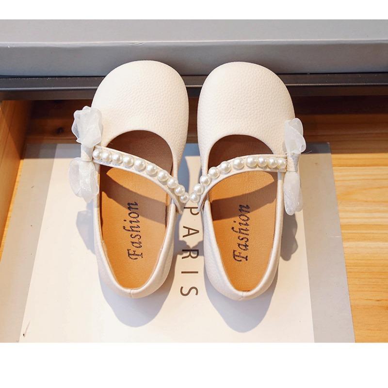 Kids Girls Soft Sole Pearl Princess Leather Shoes Fashion Casual Dance Shoes
