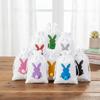 10PCS Bunny Pattern Easter Candy Bags Eco-Friendly Decorative Drawstring Gift Bags Reusable Festival Rabbit Candy Bags