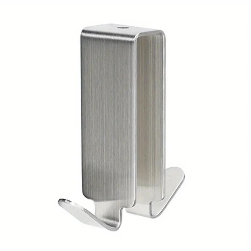 1pc/4pcs Stainless Steel Double Side HooksBathroom Hook Over Glass Door Shower Towel Rack for Glass Wall or Glass Door