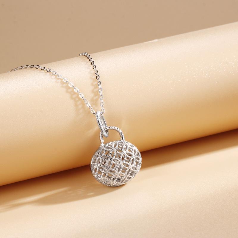 Japan and Korea fashion bag necklace women's simple niche temperament slightly inlaid with diamond handbag pendant collarbone chain