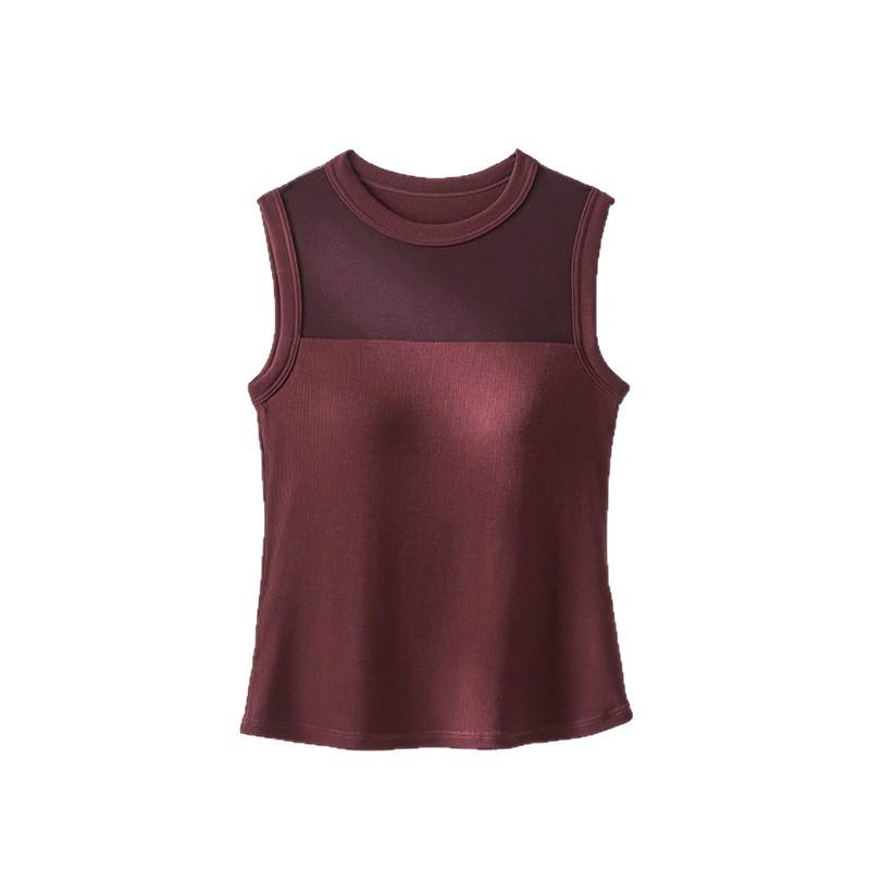 Spring/Summer Spaghetti Strap Tank Top with Built-in Bra - Slimming, Sleeveless Yoga Vest & Versatile Base Layer for Outdoor Wear