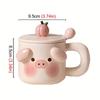 1set 400ml Cute Pig Coffee Mug with Lid and Spoon Creative Home Milk Breakfast Couple Cups Drinkware Gifts for Home Office Tea