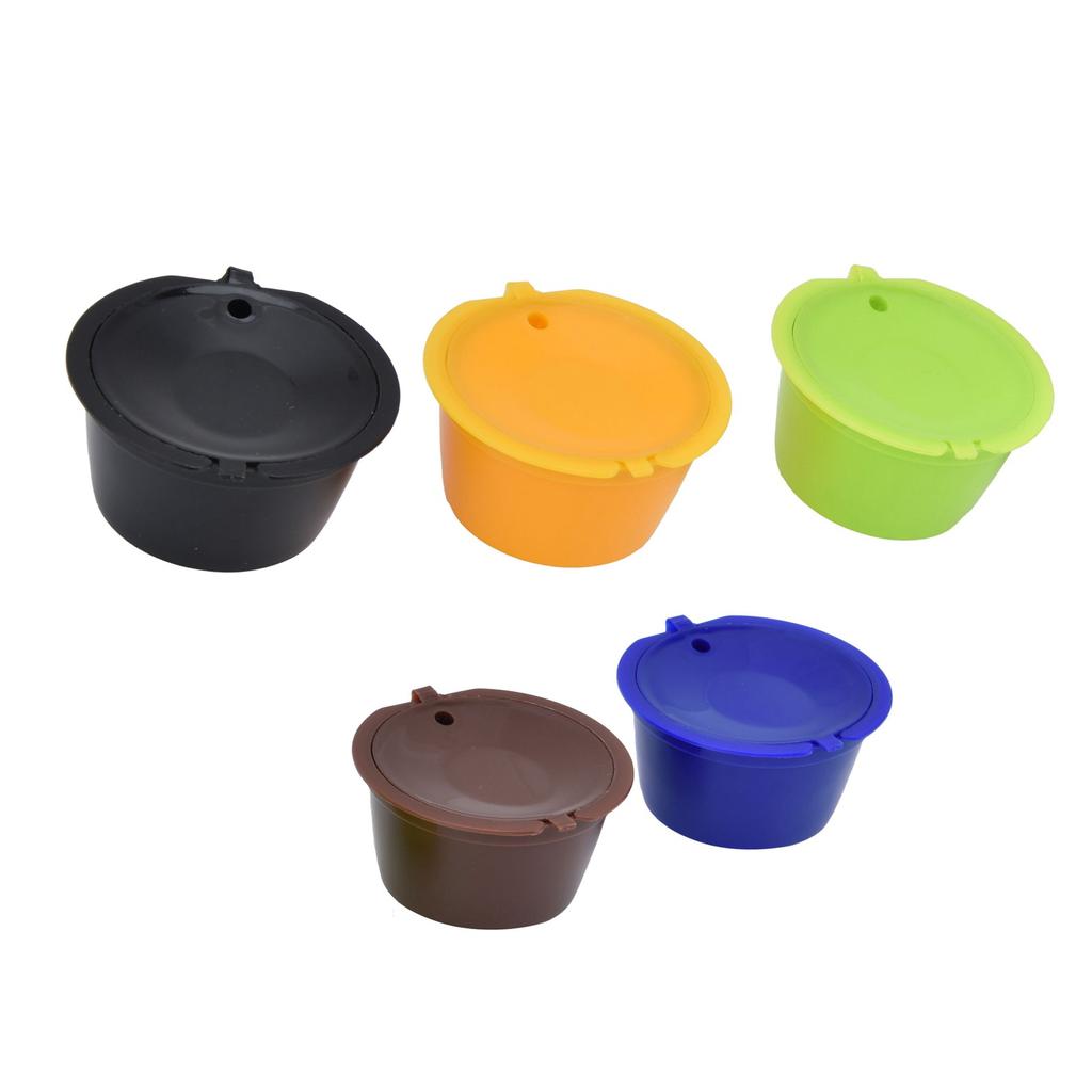 5Pcs Reusable Coffee Pod 50ml Refillable Coffee Capsule with Spoon Convenient to Use for Dolce Gusto