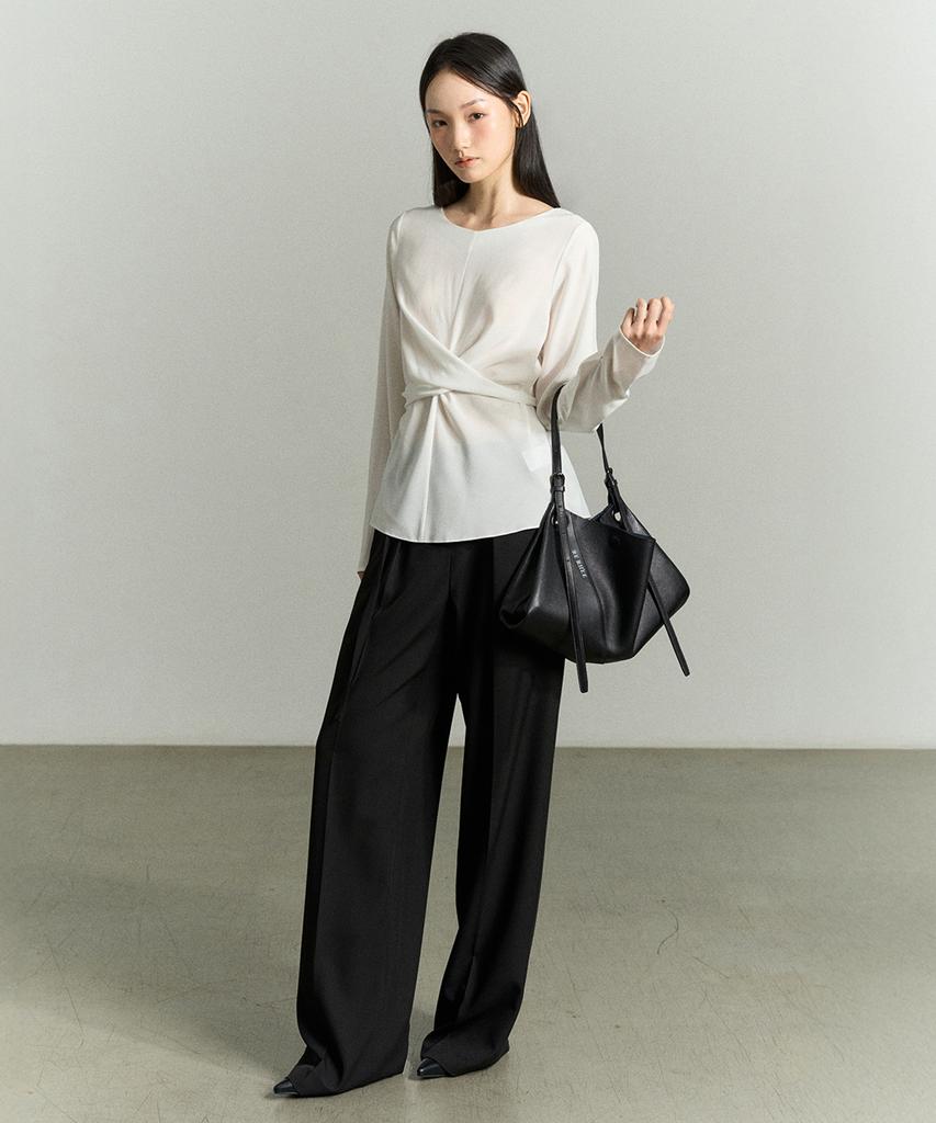 Re Rhee Adjustable Strap Leather Bag Black