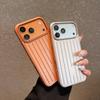 Luxury Striped Luggage Texture Phone Case For IPhone 17 16 15 14 13 Pro Max Shockproof Titanium Glossy Color Bussiness Cover