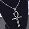 Vintage Egyptian Patron Anubis Eye of Horus Cross Stainless Steel Necklace Pendant Men's Dominic Toretto Cross Necklace Jewelry