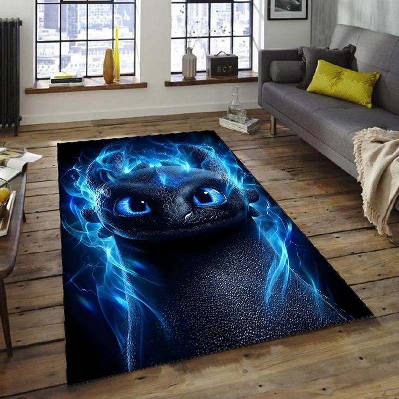 1pc Toothless2 Design Area Rug - Non-Slip, Soft & Cozy Floor Mat for Living Room, Bedroom, Office - Indoor/Outdoor Decorative Carpet