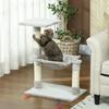 Cat Tree 3 Scratchers Natural Sisal Scratching Post Platform Hammock And Suspended Ball 50 X 26 X 70 Cm Short Plush Gray
