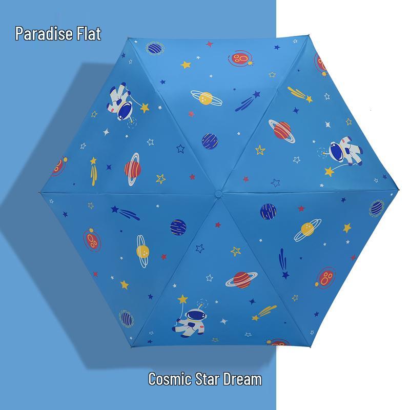 Children's Cartoon Folding Umbrella - Lightweight, Sun Protection, Dual-Use for Rain or Shine, Ideal for Elementary Boys and Girls
