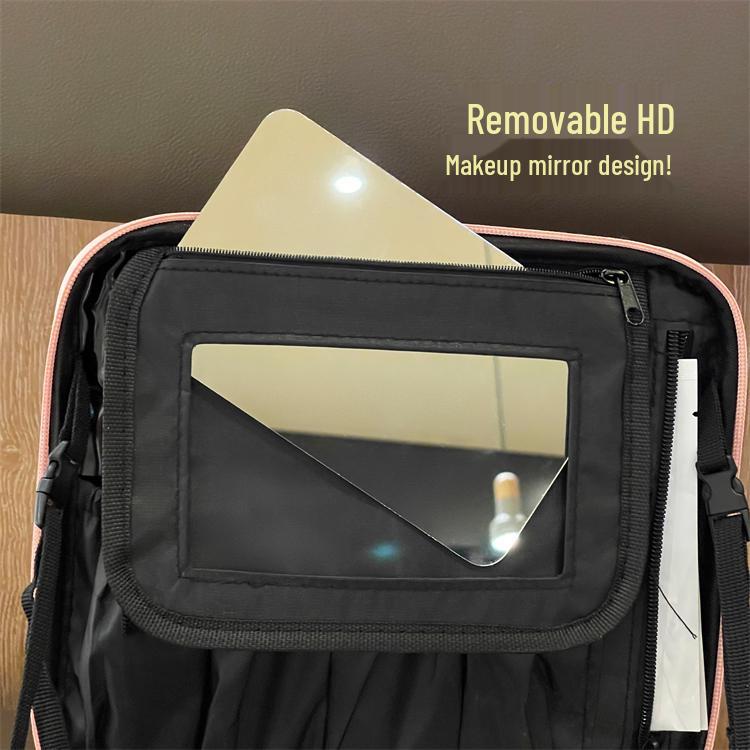 2025 New Style Women's Portable Makeup Bag - Large Capacity, Waterproof Travel Case with Mirror