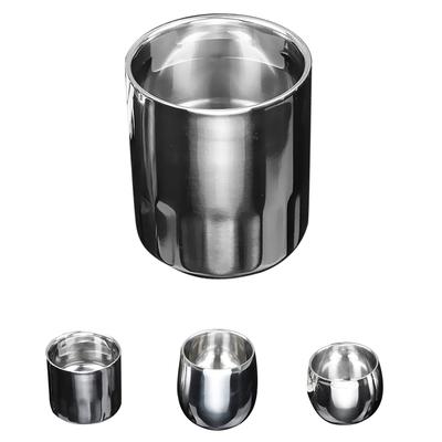 Tazza da birra in acciaio inossidabile a doppia parete, caffè al latte, tè, dritto, 120 ml