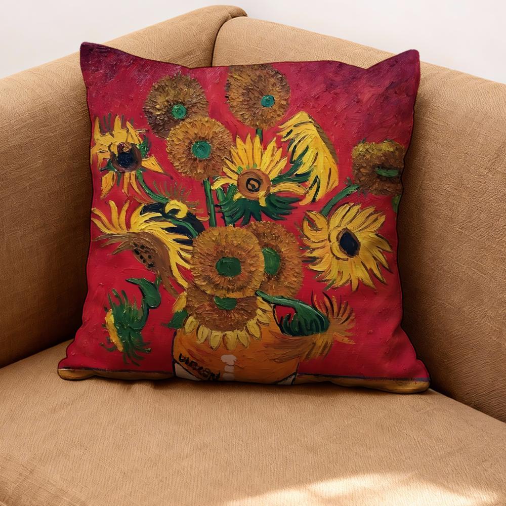 Vincent Van Gogh Cushion Cover Premium Comfort Reversible Pillow Cove -Two In One Design for Any Room & Car Interior
