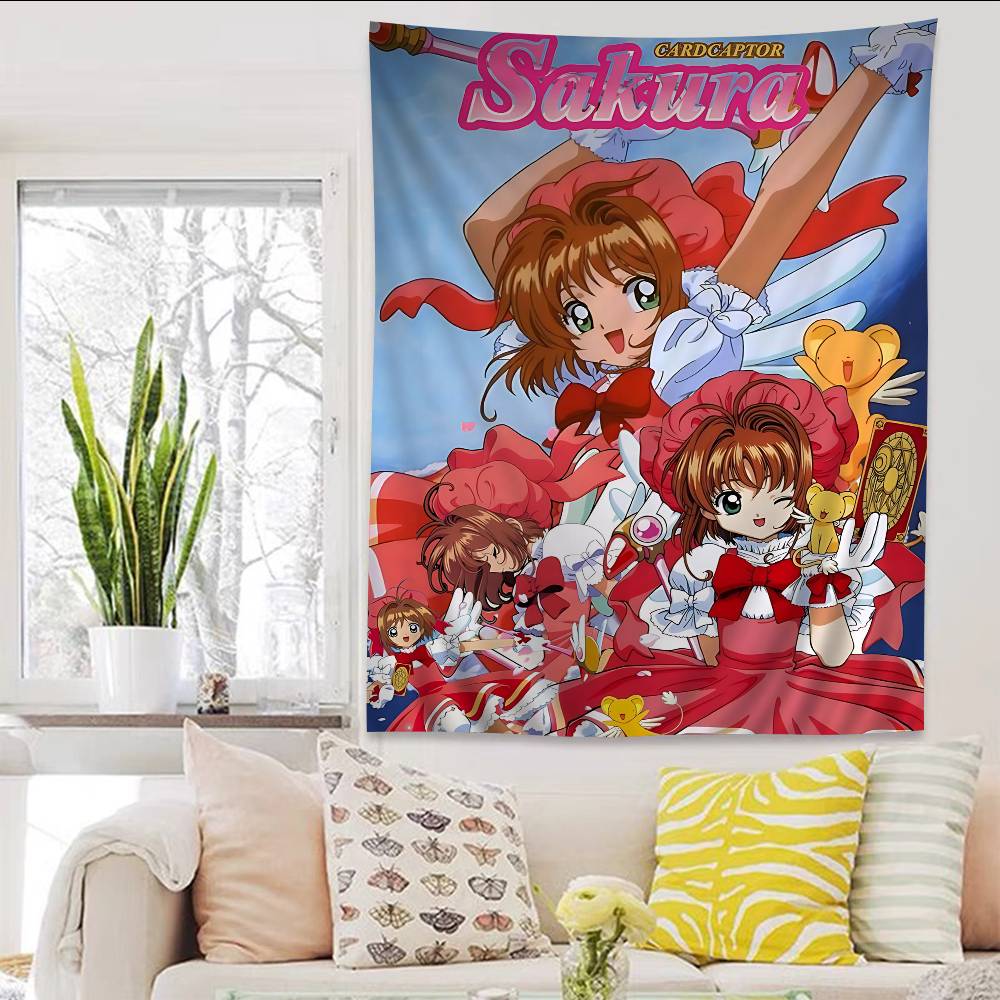Card Captor Sakura Anime Colorful Tapestry Wall Hanging Bohemian Wall Tapestries Mandala Wall Art Decor