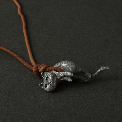 Alloy Cat Pendant Necklace Your Cat Master Couple Necklace For Women Men Creative Party Jewelry Gift Accessories