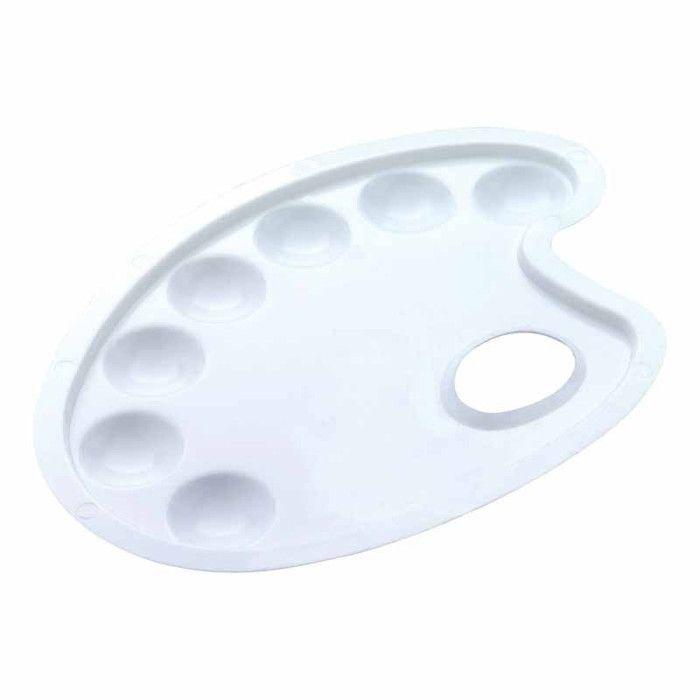 Palette - Toutes peintures - Ovale - Blanc - Plastique - 7 godets - Art creation