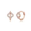 Tiny Clover Shine One-Touch Earrings_250100456