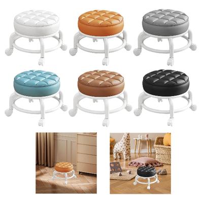 360° Rotating Low Roller Seat Stool Kids Women Heavy Duty Pulley Wheels Stool for Living Room Barber Shop Garage Home Salons