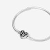 Pandora Moments Family Tree Heart Clasp Snake Chain Bracelet Women Bracelet Silver 598827C01