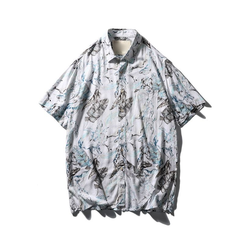 Export Export Tail Order Hawaiian Baroque Floral Shirt Men's Short Sleeve Summer Fashion Brand Trendy Beach Shirt