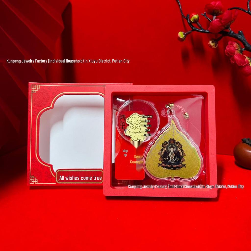 999 Pure Gold Zodiac Guardian Phone Sticker - Colorful Zodiac Buddha Scenic Gift