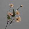 Retro Daisy Artificial Flowers Centerpiece - Nordic 5 Heads, Oil Painting Style, Home & Dining Table Decor, Silk.