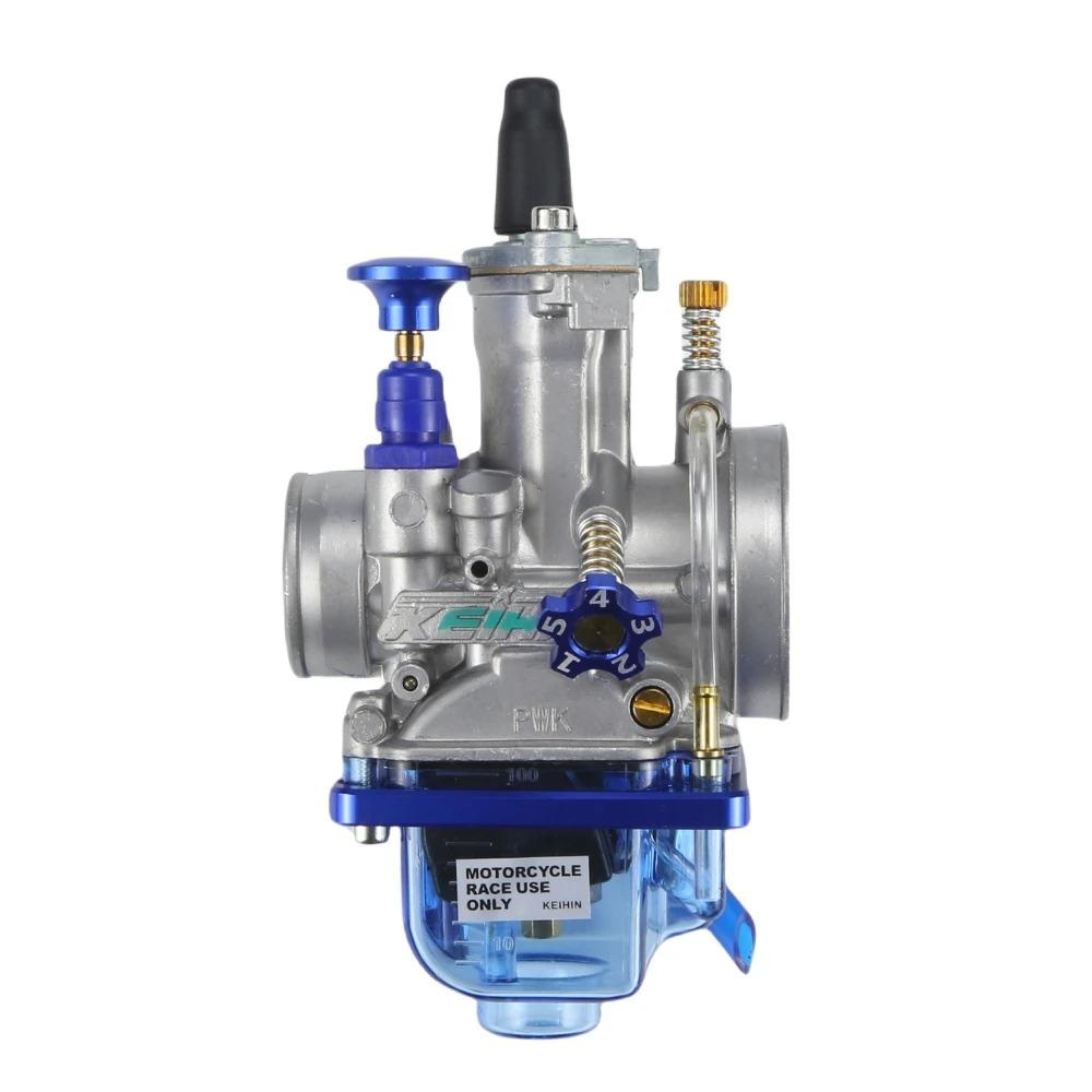 Universal Racing Carburetor With Power Jet For KEIHIN KOSO OKO PWK 24 26 28 30 32 34mm Blue Bowl 2T 4T Scooter ATV Dirt Bike