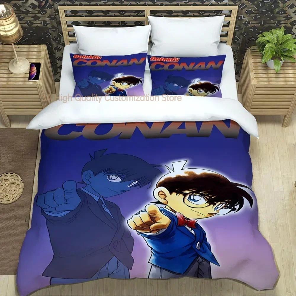 Detective Conan Carton Beding Sets Exquisite Bed Suplies Set Duvet Cover Bed Comforter Set Beding Set Luxury Birthday Gift