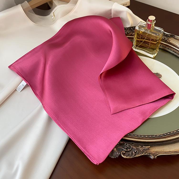 Solid Color Small Square Scarf for Women, Simple Korean Style, Versatile for Spring and Summer, Suitable for Professionals, Bank Employees