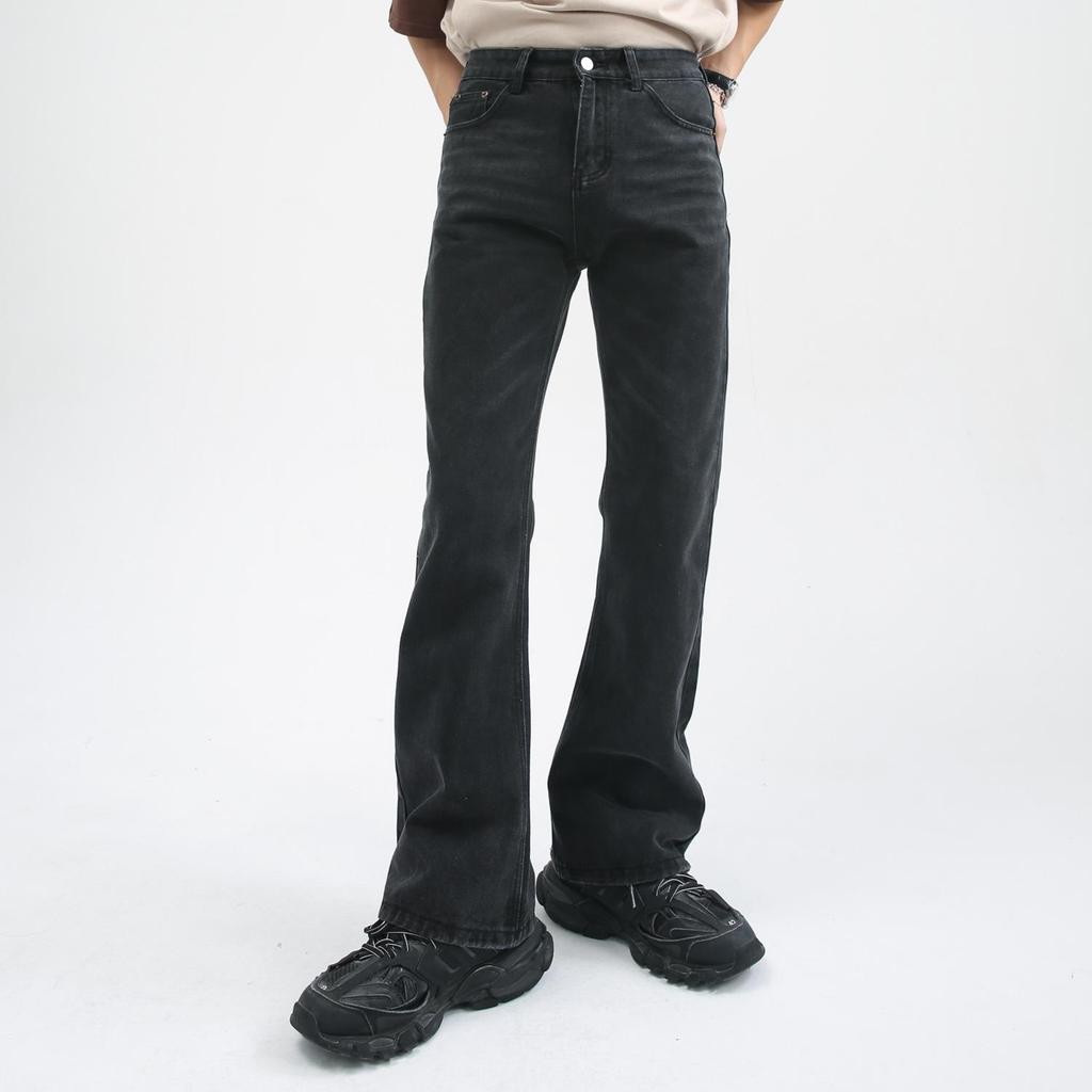 Men's Jeans Japan Korea Style Streetwear Vintage High Street Hip Hop Casual Flare Denim Jeans Pant Men Denim Trousers