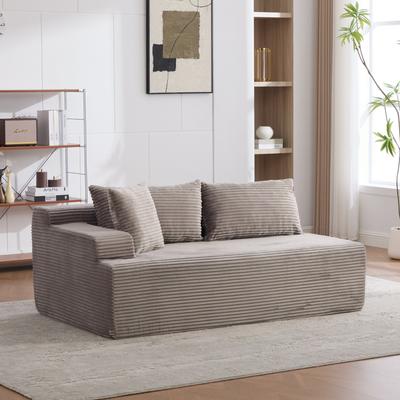 Modulares Kompressionssofa aus Chenille-Stoff, gefüllt mit 30D hochelastischem Schaumstoff. Leicht zu bewegen dank rutschfester Basis, ideal für das Wohnzimmer.Grau