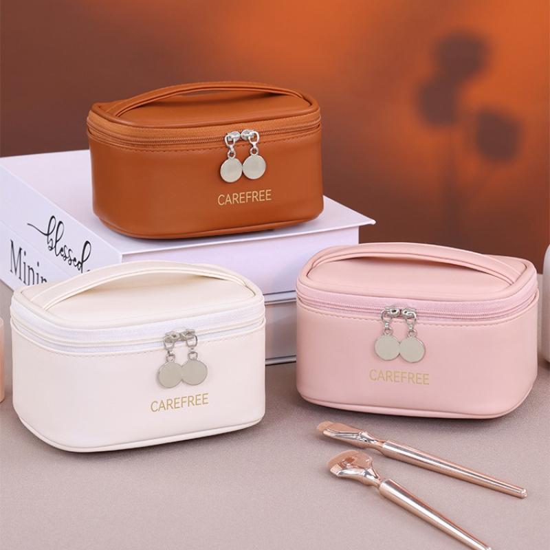 New Multifunctional PU Cosmetic Bag Women Large Capacity Travel essentials Makeup Organizer Case with Compartments