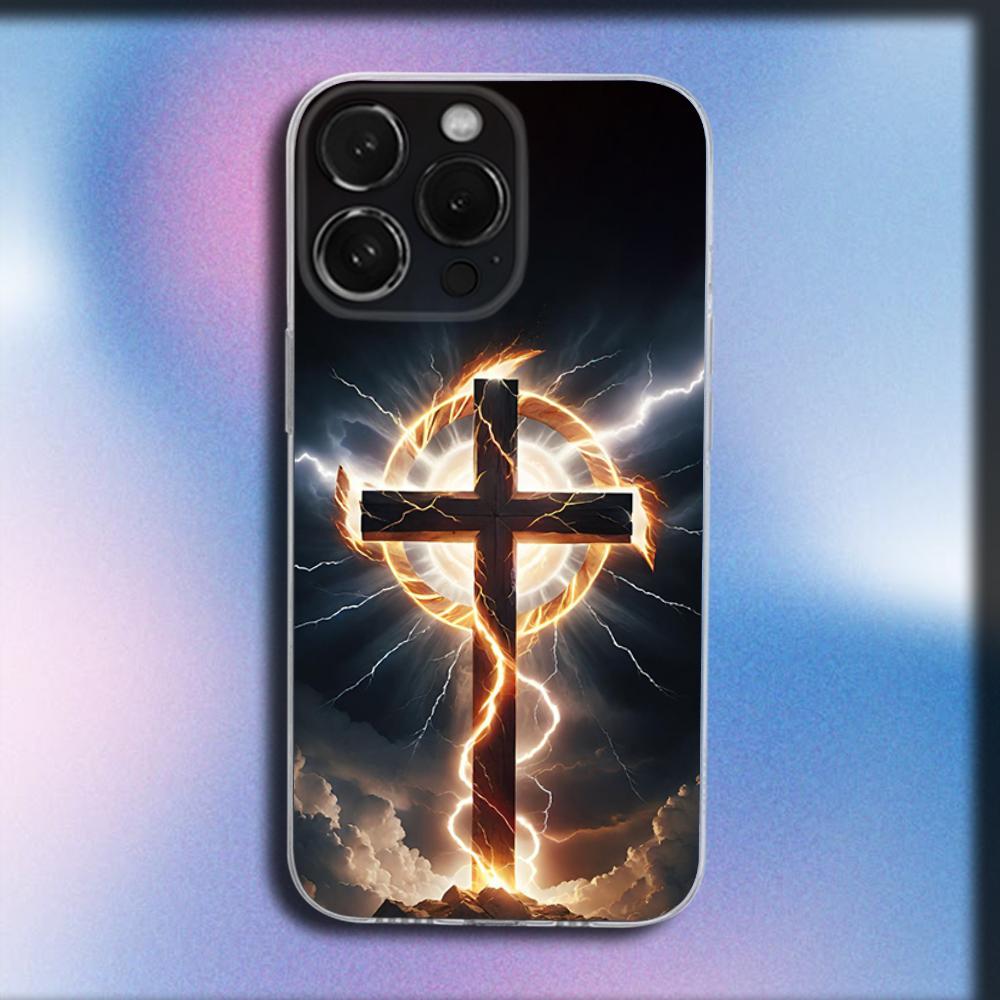 

Библия Иисус Христианский Крест Чехол для Телефона Для iPhone 16,15,14,13,12,11 Plus,Pro,Max,XR,XS,X,Plus,SE,Mini Прозрачный Мягкий Чехол iPhone12