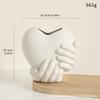European Style White Heart-Shaped Ceramic Vase for Home Décor, Perfect for Dry Flowers