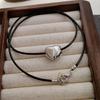 Big Heart Pendant Necklace Trendy Y2K Grunge Neck Jewelry Alternative Color Rope Neckchains Gift for Teen Girls