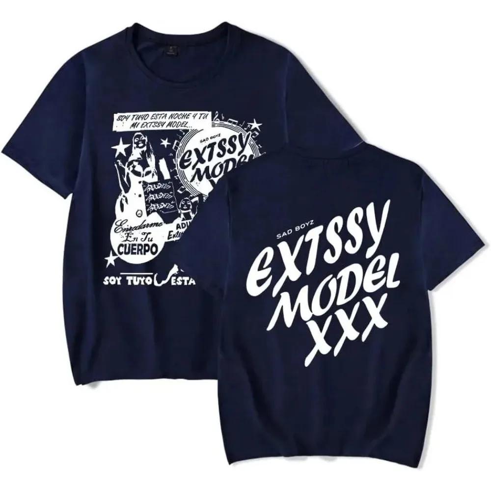 Junior H Las Flores Tee Sad Boyz Tour Merch Print Men's T-shirts Summer Women Man Fashion Casual Short Sleeve Cotton Tops Tee