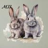 Healing Style Rabbit Wall Decoration Cartoon Sticker for Kids Room, Waterproof PVC Bunny Decal, Removable Animal Art Peel And Stick Decor Nursery