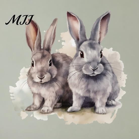 Healing Style Rabbit Wall Decoration Cartoon Sticker for Kids Room, Waterproof PVC Bunny Decal, Removable Animal Art Peel And Stick Decor Nursery