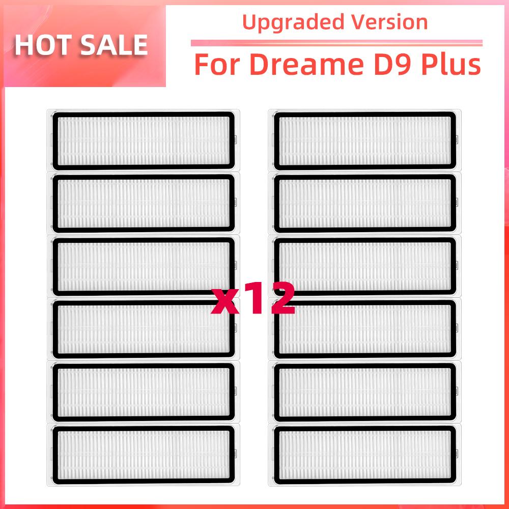 Compatible for Dreame D9 Plus Robot Vacuum Main Side Brush HEPA Filter Mop Pads Dust Bags Replacement Spare Parts Accessories